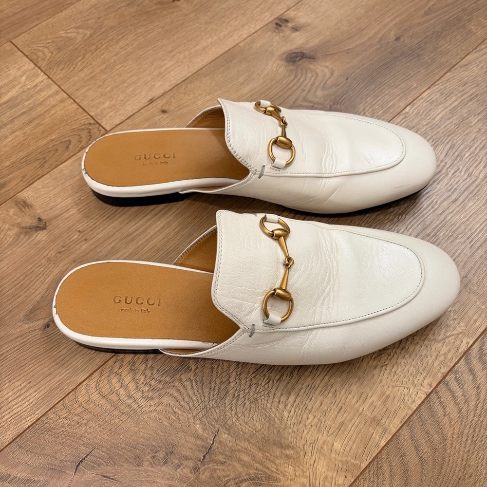 GUCCI Princetown horsebit mule in white leather - Size 38 / US 8 - Picture 5 of 12